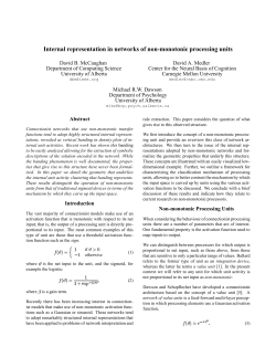 Internal representation in networks of non