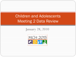 Children and Adolescents Meeting 2 Data Review