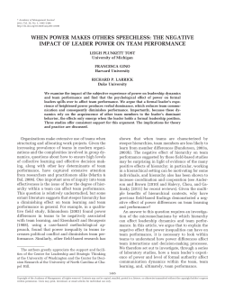 the negative impact of leader power on team performance