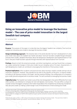 Using an innovative price model to leverage the business model