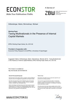 Taxing Multinationals in the Presence of Internal Capital