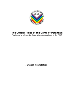 The Official Rules of the Game of P&eacute;tanque