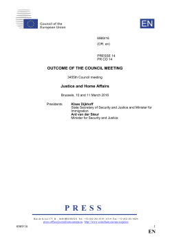 Outcome of the Council meeting, March 2016