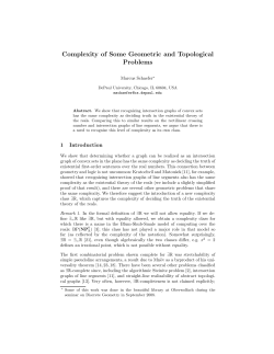 Complexity of Some Geometric and Topological Problems