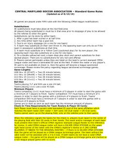 Standard Game Rules - Central Maryland Soccer Association
