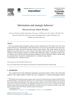 Information and strategic behavior