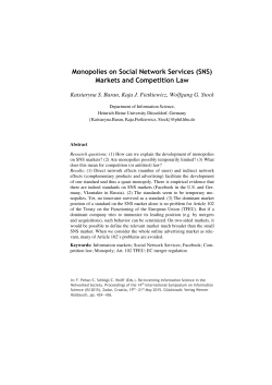 Monopolies on Social Network Services (SNS) Markets