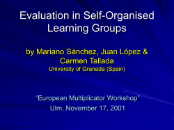 Evaluation in Self-Organised Learning Groups
