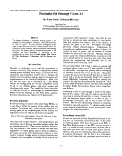 Strategies for Strategy Game AI - Association for the Advancement of