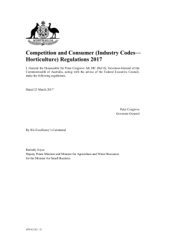 Part 3&mdash;Horticulture produce agreements