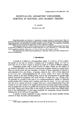 Eigenvalues, geometric expanders, sorting in rounds, and ramsey
