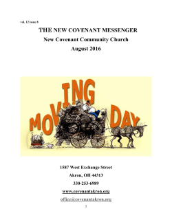 August 2016 Newsletter - New Covenant Community Church