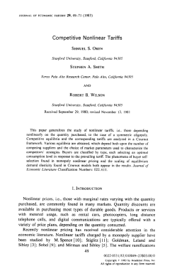Competitive Nonlinear Tariffs