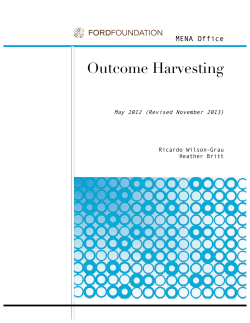 Outome Harvesting Brief, revised Nov 2013