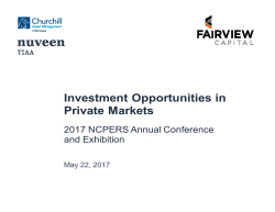 Investment Opportunities in Private Markets