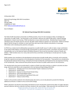 Page 1 of 2 10 December 2010 National Drug Strategy 2010