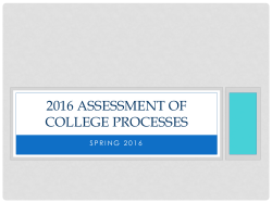 Assessment of College Processes Spring Summit