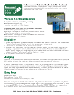 2017 Entry Form - Environmental Protection