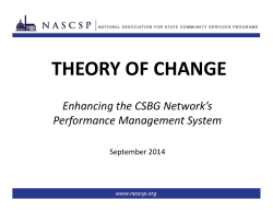 Theory of Change - Enhancing the CSBG Network`s