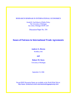 Market Access as a Criterion for Fairness in International Trade