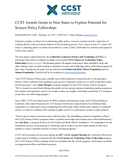 CCST Awards Grants to Nine States to Explore Potential for Science