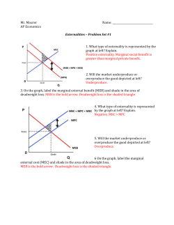 Mr. Maurer Name: AP Economics Externalities &ndash; Problem Set #1 1