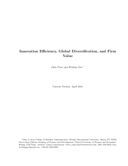 Innovation Efficiency, Global Diversification, and Firm Value