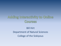 Adding Interactivity to Online Courses