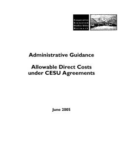 Administrative Guidance Allowable Direct Costs under CESU