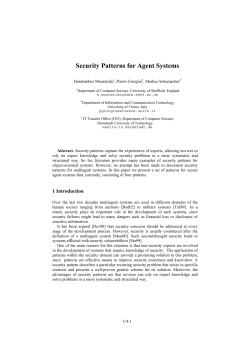 Security Patterns for Agent Systems