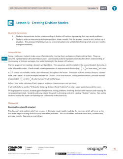 Lesson 5 Creating Division Stories NY Engage