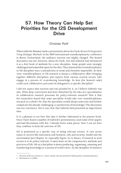 57. How Theory Can Help Set Priorities for the - ANU Press