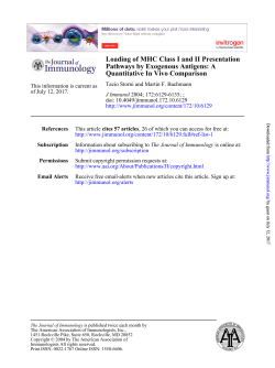 Quantitative In Vivo Comparison Pathways by Exogenous Antigens