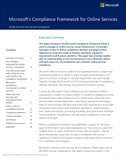 Microsoft`s Compliance Framework for Online