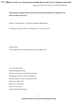 Measurement of human mixed muscle protein fractional synthesis