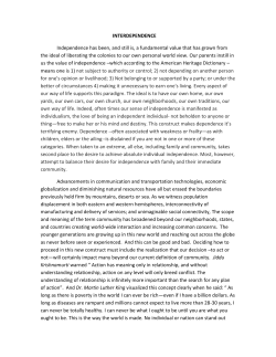 Interdependence by: Ida Castro