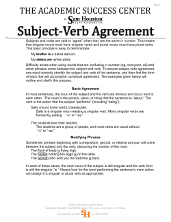 .G-1 - Subject-Verb Agreement.pub