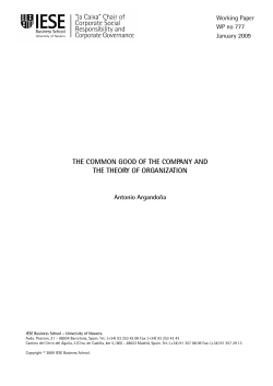 the common good of the company and the theory of