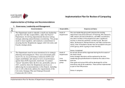 Implementation Plan for Review of Computing
