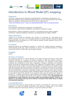 Introduction to Mixed Model QTL mapping - IME-USP