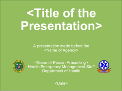 Title of the Presentation