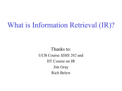 Information Organization and Retrieval