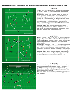 ACTIVITY #1 Set up: Open space. Divide players into pairs, one ball