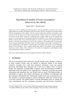 Hypothetical models of food consumption behavior by the elderly
