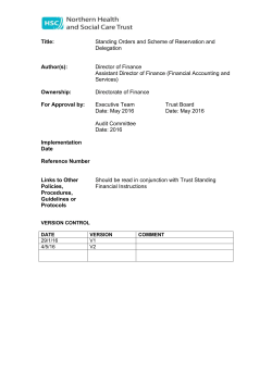 Standing Orders and Scheme of Reservation and Delegation
