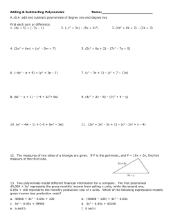 Notes: Polynomials