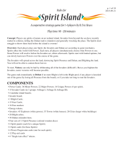COMPONENTS Rules for A cooperative strategy game for 1