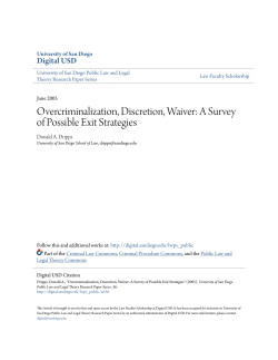 Overcriminalization, Discretion, Waiver: A Survey of Possible Exit