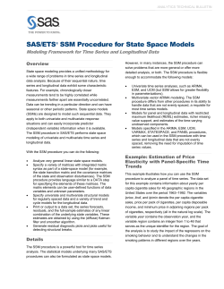 SAS/ETS&reg; SSM Procedure for State Space Models