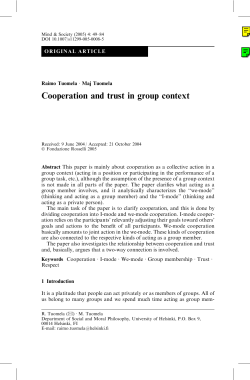 Cooperation and trust in group context
